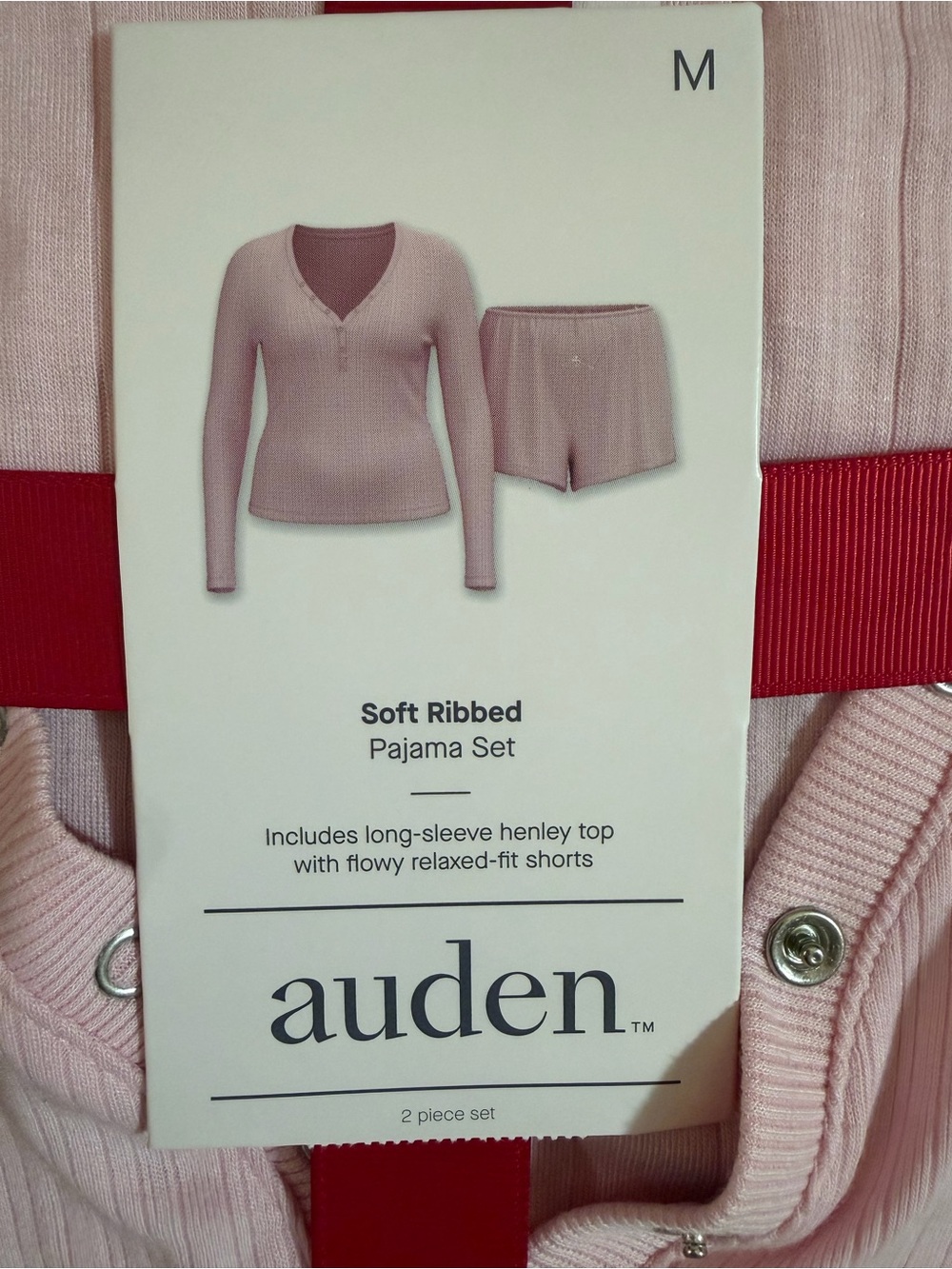 Target auden Soft Ribbed Pajama Set - Light Pink
